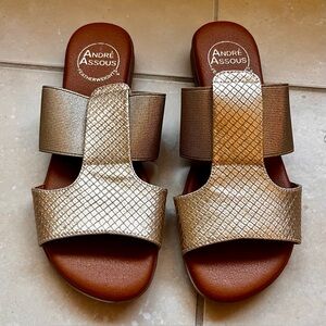 NWOT Gold Metallic Sandals